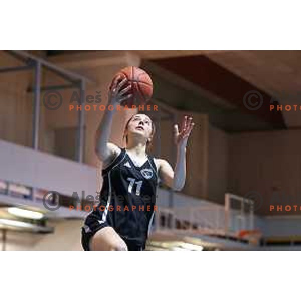 Tiana Meglic Steharnik in action during 1.SKL women basketball match between Akson Ilirija and VBO Maribor in Ljubljana, Slovenia on January 26, 2022
