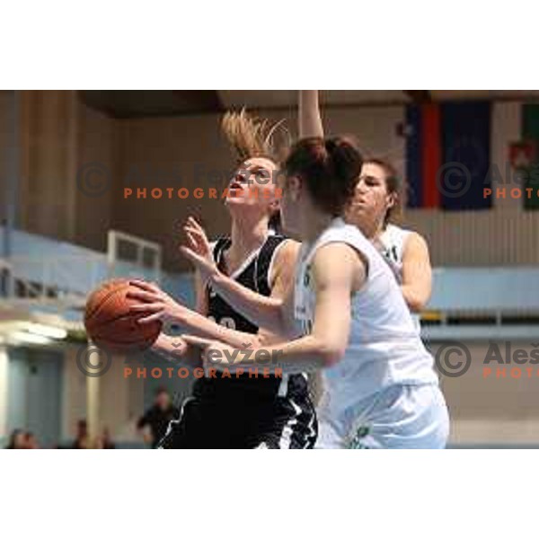 Merisa Dautovic in action during 1.SKL women basketball match between Akson Ilirija and VBO Maribor in Ljubljana, Slovenia on January 26, 2022