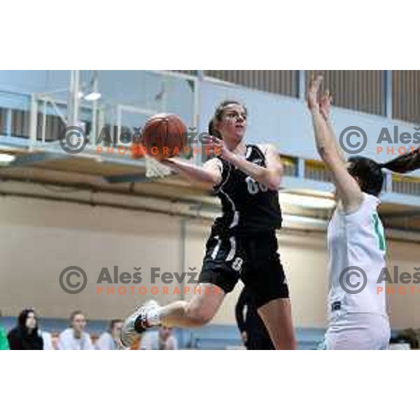 Merisa Dautovic in action during 1.SKL women basketball match between Akson Ilirija and VBO Maribor in Ljubljana, Slovenia on January 26, 2022