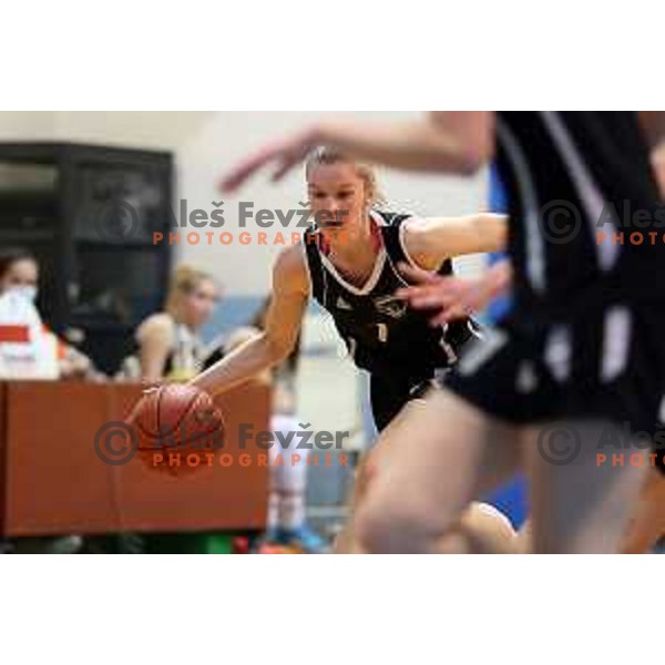 Natalija Hocevar in action during 1.SKL women basketball match between Akson Ilirija and VBO Maribor in Ljubljana, Slovenia on January 26, 2022