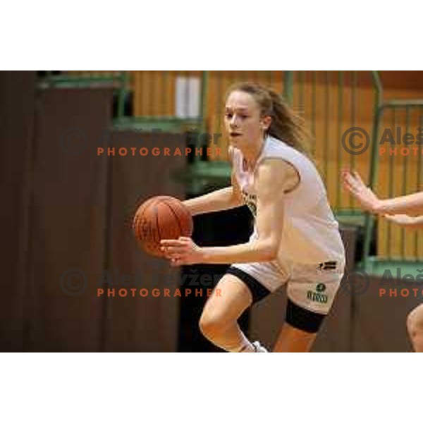 Alina Zitek in action during 1.SKL women basketball match between Akson Ilirija and VBO Maribor in Ljubljana, Slovenia on January 26, 2022