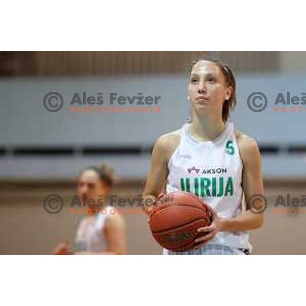Hana Sambolic in action during 1.SKL women basketball match between Akson Ilirija and VBO Maribor in Ljubljana, Slovenia on January 26, 2022