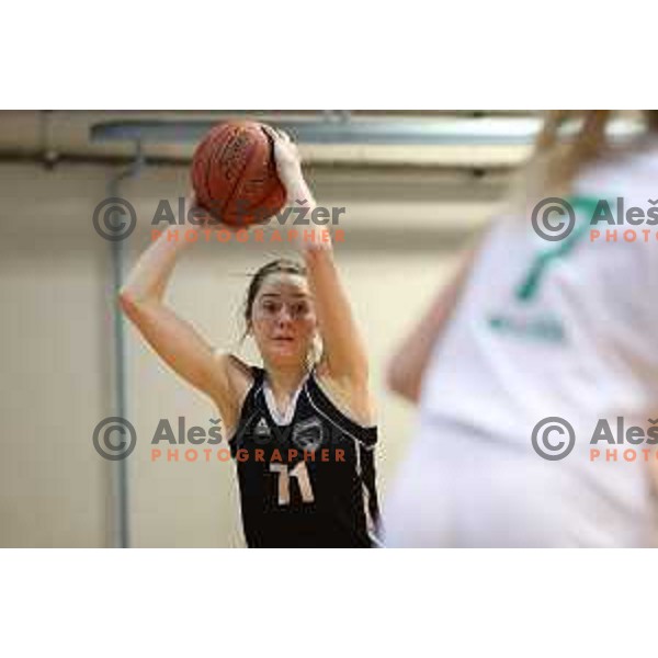 Tiana Meglic Steharnik in action during 1.SKL women basketball match between Akson Ilirija and VBO Maribor in Ljubljana, Slovenia on January 26, 2022