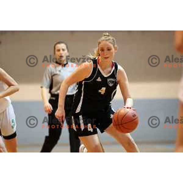 Sara Haralovic in action during 1.SKL women basketball match between Akson Ilirija and VBO Maribor in Ljubljana, Slovenia on January 26, 2022