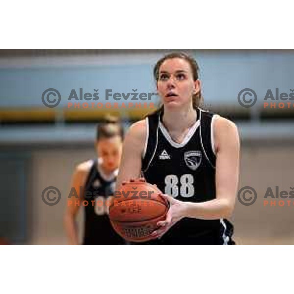 Merisa Dautovic in action during 1.SKL women basketball match between Akson Ilirija and VBO Maribor in Ljubljana, Slovenia on January 26, 2022