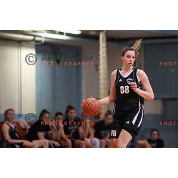 Merisa Dautovic in action during 1.SKL women basketball match between Akson Ilirija and VBO Maribor in Ljubljana, Slovenia on January 26, 2022