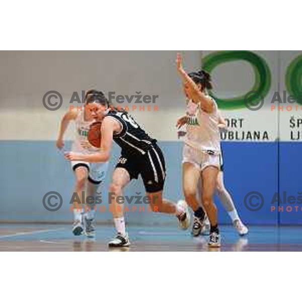 Merisa Dautovic in action during 1.SKL women basketball match between Akson Ilirija and VBO Maribor in Ljubljana, Slovenia on January 26, 2022