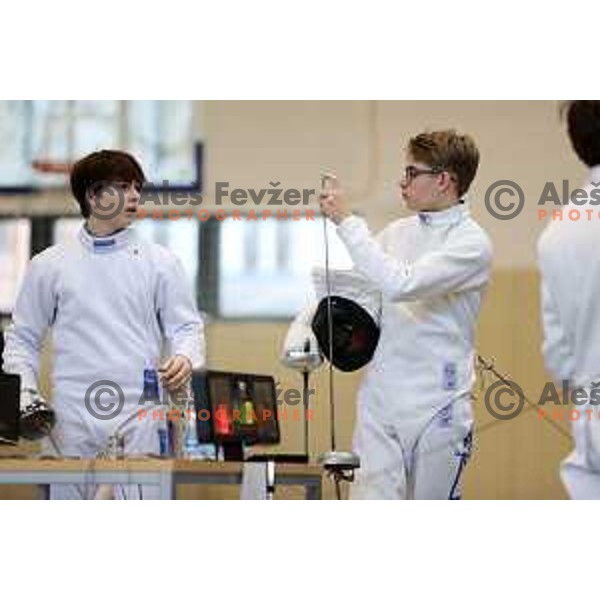 Lars Ponikvar and Bozic at Slovenian National Fencing Championship in Ljubljana, Slovenia on January 29, 2022