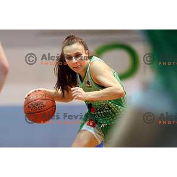 in action during 1.SKL women basketball match between Derby Jezica and Grosuplje in Ljubljana, Slovenia on January 29, 2022