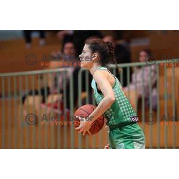 in action during 1.SKL women basketball match between Derby Jezica and Grosuplje in Ljubljana, Slovenia on January 29, 2022