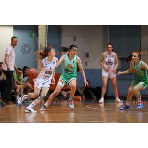 Ana Vita Micunovic in action during 1.SKL women basketball match between Derby Jezica and Grosuplje in Ljubljana, Slovenia on January 29, 2022 