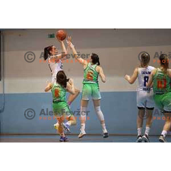 Hana Ivanusa in action during 1.SKL women basketball match between Derby Jezica and Grosuplje in Ljubljana, Slovenia on January 29, 2022 