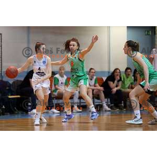 Ana Vita Micunovic in action during 1.SKL women basketball match between Derby Jezica and Grosuplje in Ljubljana, Slovenia on January 29, 2022 