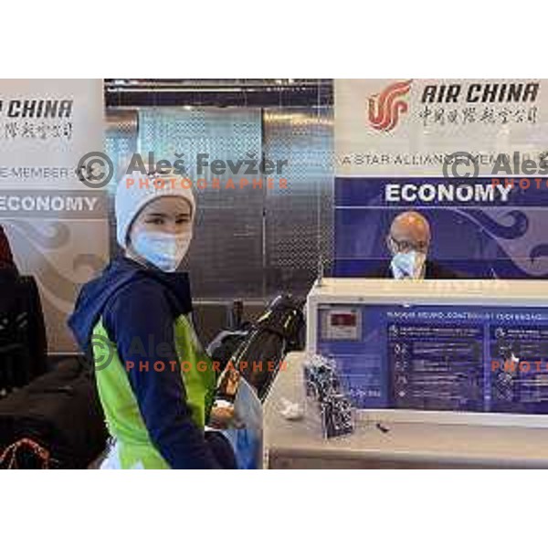 Nika Kriznar of Slovenia Women\'s Ski jumping Olympic team at departure from Milano Malpensa airport to Beijing 2022 Winter Olympic Games, China on February 1, 2022