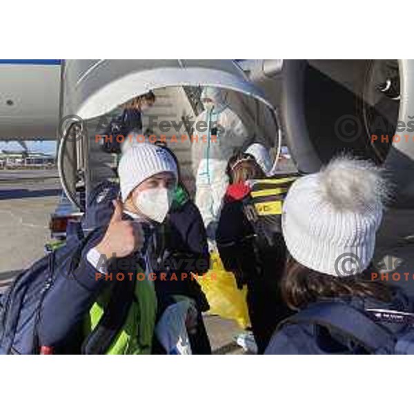 Ursa Bogataj of Slovenia Women\'s Ski jumping Olympic team at departure from Milano Malpensa airport to Beijing 2022 Winter Olympic Games, China on February 1, 2022