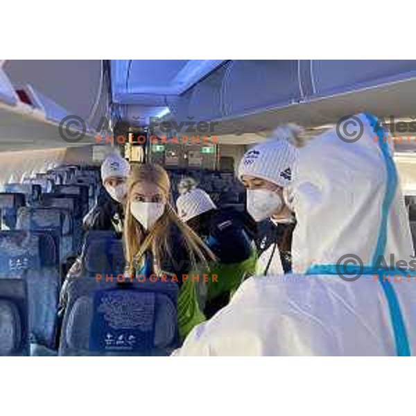 Spela Rogelj of Slovenia Women\'s Ski jumping Olympic team at departure from Milano Malpensa airport to Beijing 2022 Winter Olympic Games, China on February 1, 2022 