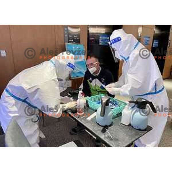 Ales Fevzer during PCR test in Even Chongli hotel in Zhangijakou at Beijing 2022 Winter Olympic Games, China on February 2, 2022