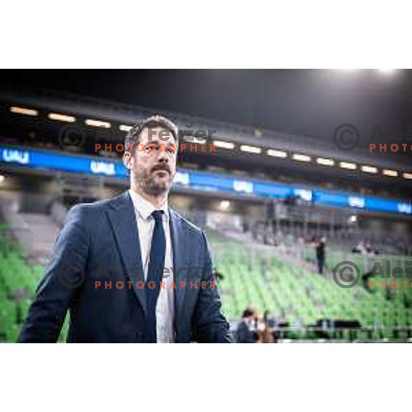 Jurica Golemac, head coach of Cedevita Olimpija during 7days EuroCup basketball match between Cedevita Olimpija and Frutti Extra Bursaspor in Arena Stozice, Ljubljana, Slovenia on February 2, 2022. Photo: Jure Banfi/www.alesfevzer.com
