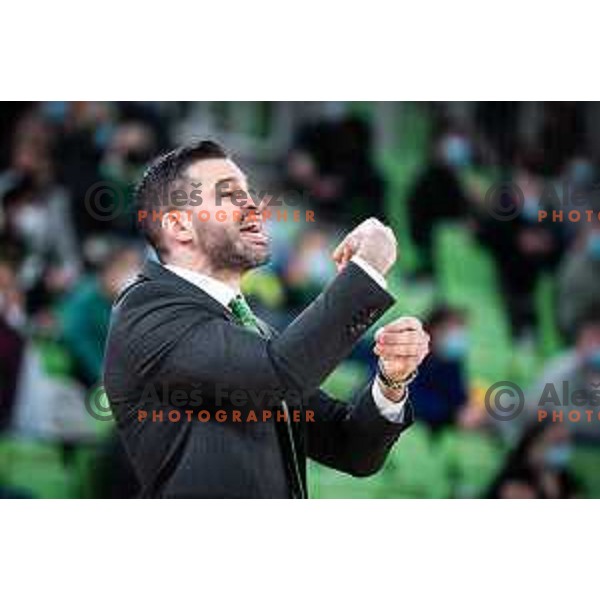 Dusan Alimpijevic in action during 7days EuroCup basketball match between Cedevita Olimpija and Frutti Extra Bursaspor in Arena Stozice, Ljubljana, Slovenia on February 2, 2022. Photo: Jure Banfi/www.alesfevzer.com