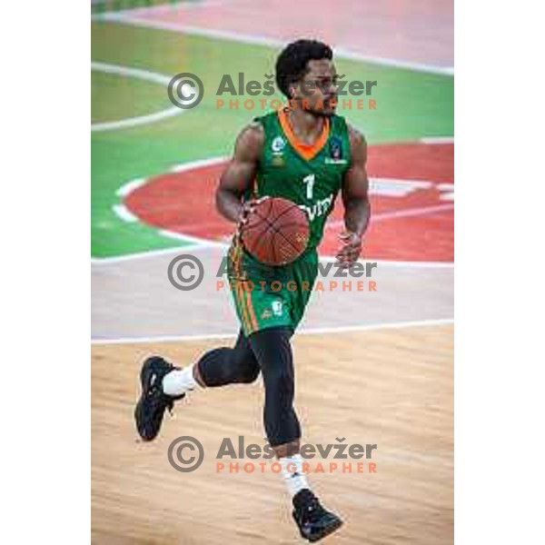 Yogi Ferrell in action during 7days EuroCup basketball match between Cedevita Olimpija and Frutti Extra Bursaspor in Arena Stozice, Ljubljana, Slovenia on February 2, 2022. Photo: Jure Banfi/www.alesfevzer.com