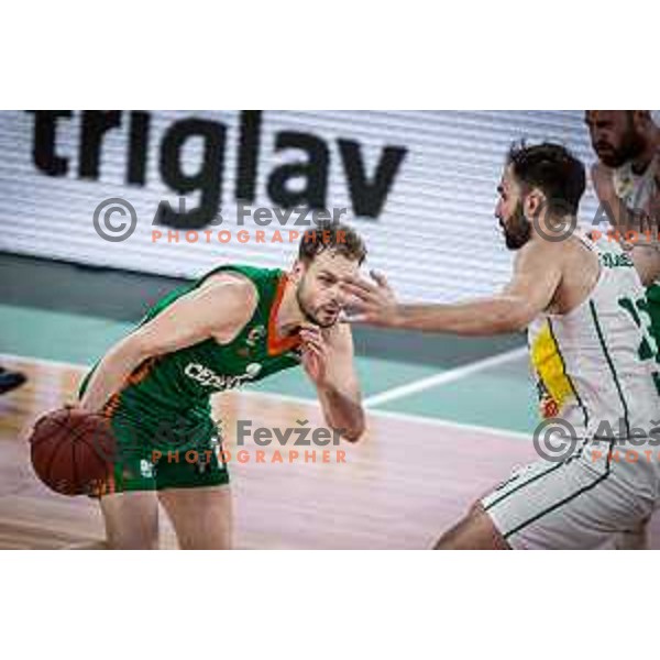 Jaka Blazic in action during 7days EuroCup basketball match between Cedevita Olimpija and Frutti Extra Bursaspor in Arena Stozice, Ljubljana, Slovenia on February 2, 2022. Photo: Jure Banfi/www.alesfevzer.com
