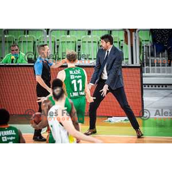 Jurica Golemac in action during 7days EuroCup basketball match between Cedevita Olimpija and Frutti Extra Bursaspor in Arena Stozice, Ljubljana, Slovenia on February 2, 2022. Photo: Jure Banfi/www.alesfevzer.com