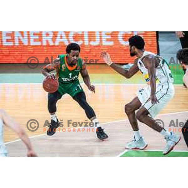 Yogi Ferrell in action during 7days EuroCup basketball match between Cedevita Olimpija and Frutti Extra Bursaspor in Arena Stozice, Ljubljana, Slovenia on February 2, 2022. Photo: Jure Banfi/www.alesfevzer.com
