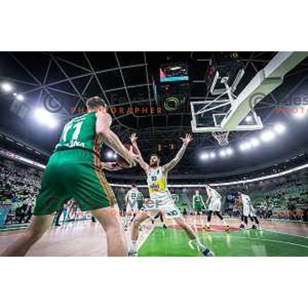 Jaka Blazic in action during 7days EuroCup basketball match between Cedevita Olimpija and Frutti Extra Bursaspor in Arena Stozice, Ljubljana, Slovenia on February 2, 2022. Photo: Jure Banfi/www.alesfevzer.com