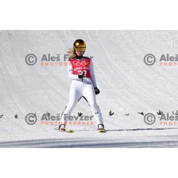 Nika Kriznar of Slovenia Women’s Ski jumping Olympic team during practice session in Zhandzakoui venue of Beijing 2022 Winter Olympic Games, China on February 4, 2022