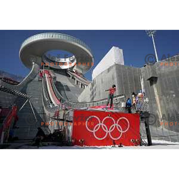 Of Slovenia Women’s Ski jumping Olympic team during practice session in Zhandzakoui venue of Beijing 2022 Winter Olympic Games, China on February 4, 2022
