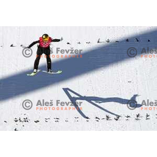 Ursa Bogataj of Slovenia Women’s Ski jumping Olympic team during practice session in Zhangjiakou venue of Beijing 2022 Winter Olympic Games, China on February 4, 2022