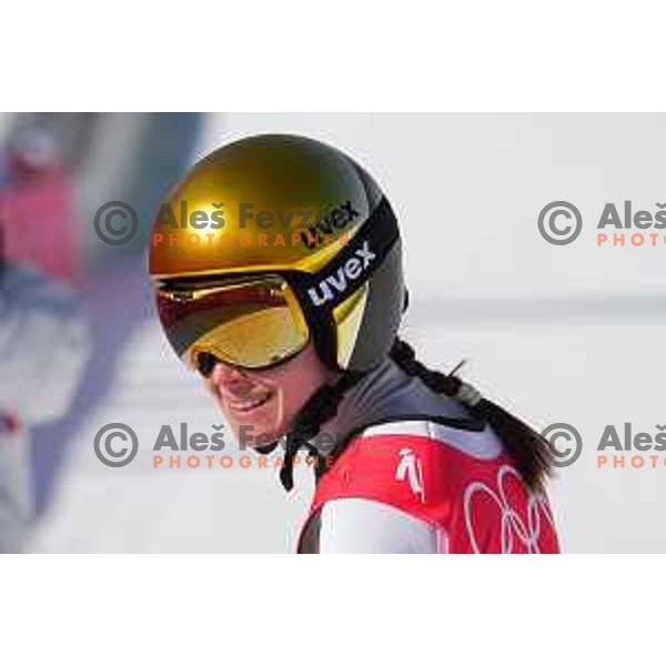 Ursa Bogataj of Slovenia Women’s Ski jumping Olympic team during practice session in Zhangjiakou venue of Beijing 2022 Winter Olympic Games, China on February 4, 2022
