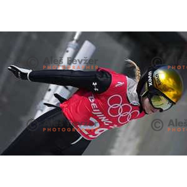 Spela Rogelj of Slovenia Women’s Ski jumping Olympic team during practice session in Zhangjiakou venue of Beijing 2022 Winter Olympic Games, China on February 4, 2022