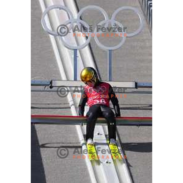 Ema Klinec of Slovenia Women’s Ski jumping Olympic team during practice session in Zhangjiakou venue of Beijing 2022 Winter Olympic Games, China on February 4, 2022