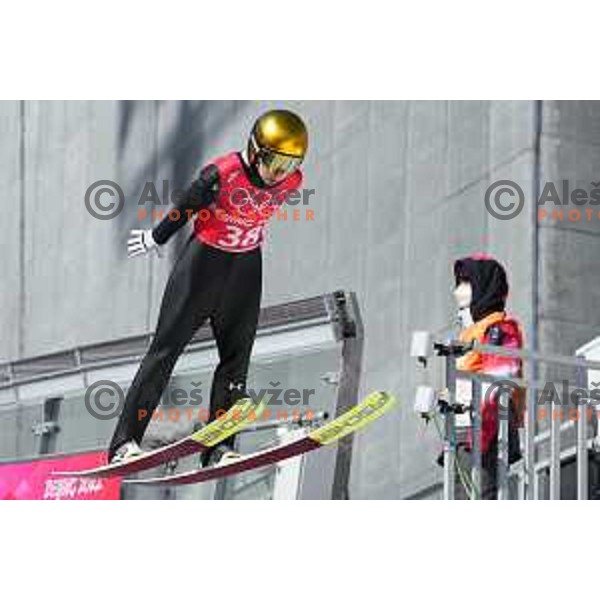 Ema Klinec of Slovenia Women’s Ski jumping Olympic team during practice session in Zhangjiakou venue of Beijing 2022 Winter Olympic Games, China on February 4, 2022