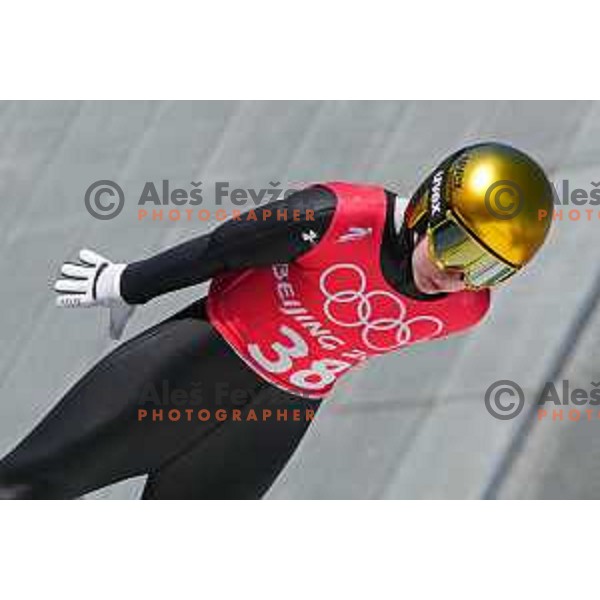 Ema Klinec of Slovenia Women’s Ski jumping Olympic team during practice session in Zhangjiakou venue of Beijing 2022 Winter Olympic Games, China on February 4, 2022