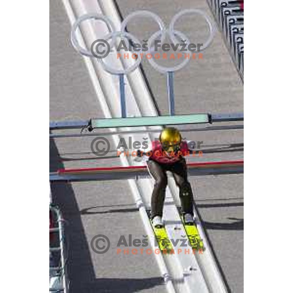 Ursa Bogataj of Slovenia Women’s Ski jumping Olympic team during practice session in Zhangjiakou venue of Beijing 2022 Winter Olympic Games, China on February 4, 2022