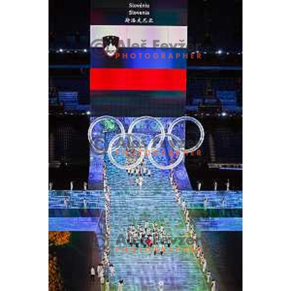 Team Slovenia at Opening Ceremony of Beijing 2022 Winter Olympic Games, China on February 4, 2022