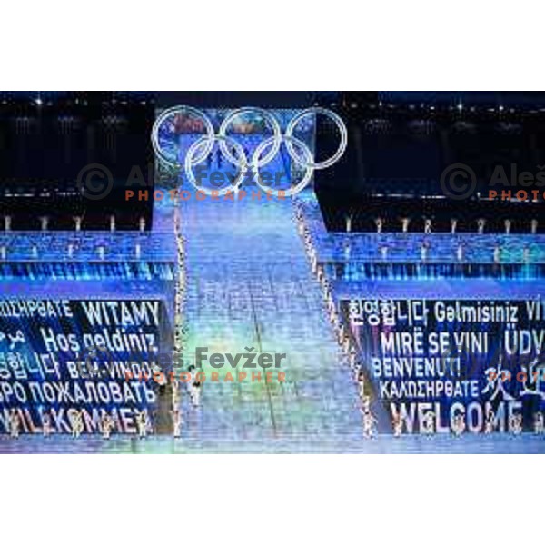 Team Slovenia at Opening Ceremony of Beijing 2022 Winter Olympic Games, China on February 4, 2022