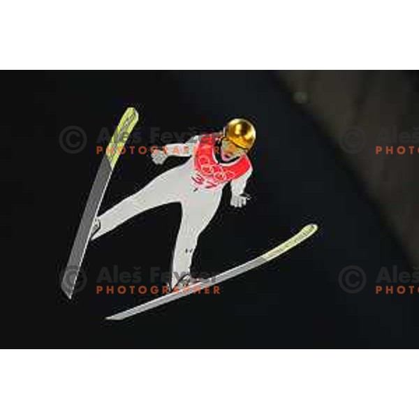 Nika Kriznar of Slovenia Women’s Ski jumping Olympic team during practice jump in Zhangjiakou venue of Beijing 2022 Winter Olympic Games, China on February 5, 2022