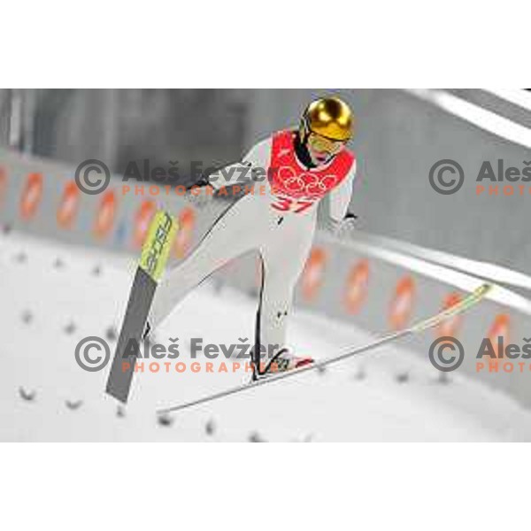Nika Kriznar of Slovenia Women’s Ski jumping Olympic team during practice jump in Zhangjiakou venue of Beijing 2022 Winter Olympic Games, China on February 5, 2022