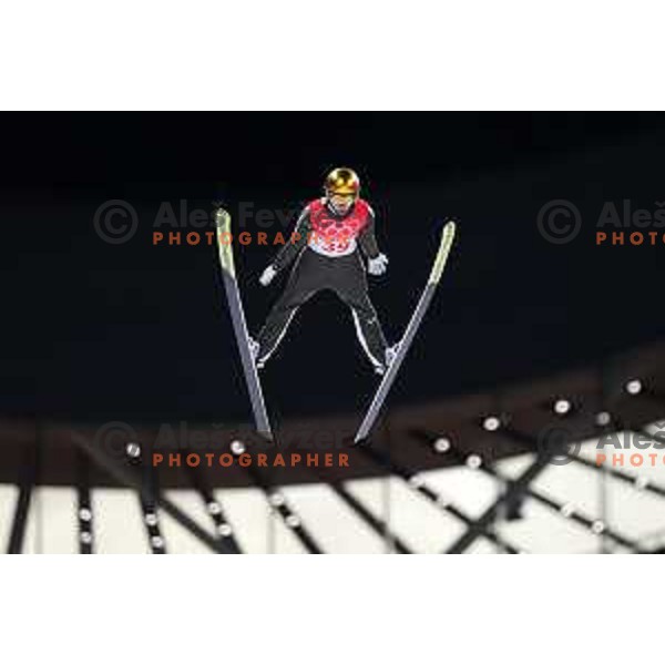 Ursa Bogataj of Slovenia Women’s Ski jumping Olympic team during competition first jump at Normal Hill in Zhangjiakou venue of Beijing 2022 Winter Olympic Games, China on February 5, 2022