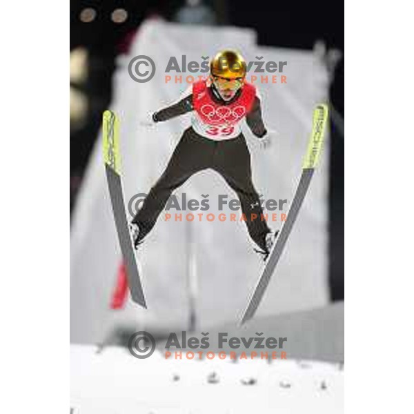 Ursa Bogataj of Slovenia Women’s Ski jumping Olympic team during competition first jump at Normal Hill in Zhangjiakou venue of Beijing 2022 Winter Olympic Games, China on February 5, 2022