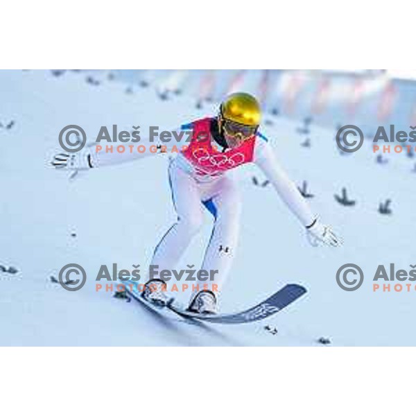 Peter Prevc of Slovenia Men’s Ski jumping Olympic team during Qualification jump in Zhangjiakou venue of Beijing 2022 Winter Olympic Games, China on February 5, 2022 