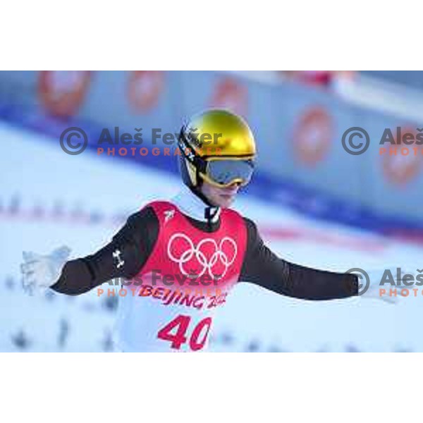 Lovro Kos of Slovenia Men’s Ski jumping Olympic team during Qualification jump in Zhangjiakou venue of Beijing 2022 Winter Olympic Games, China on February 5, 2022