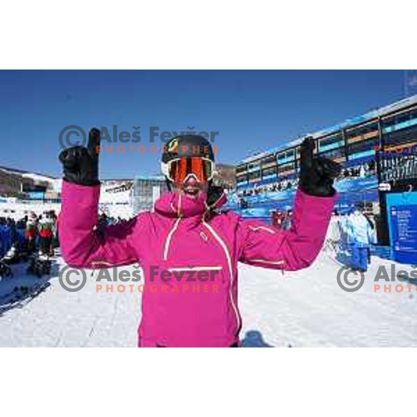 Zan Kosir at practice session in Genting Snowboard park, Zhangjiakou, Beijing 2022 Winter Olympic Games, China on February 5, 2022