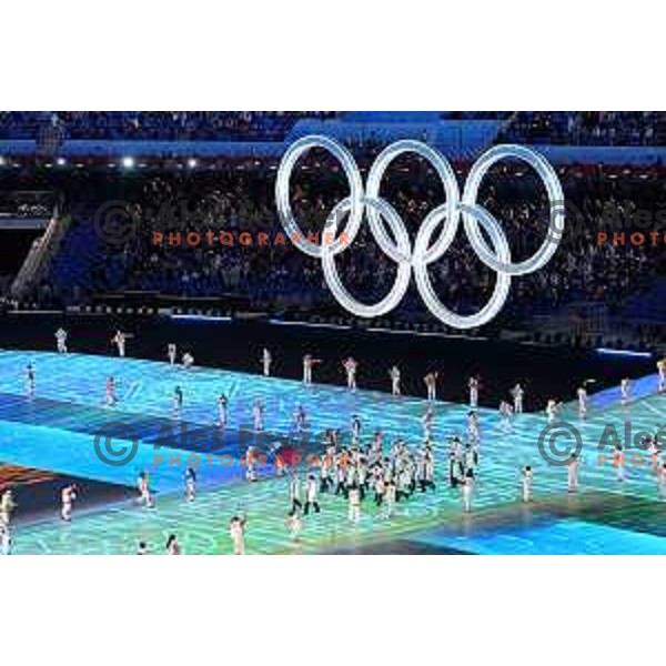 Ilka Stuhec,Rok Marguc and Team Slovenia at Opening Ceremony of Beijing 2022 Winter Olympic Games, China on February 4, 2022