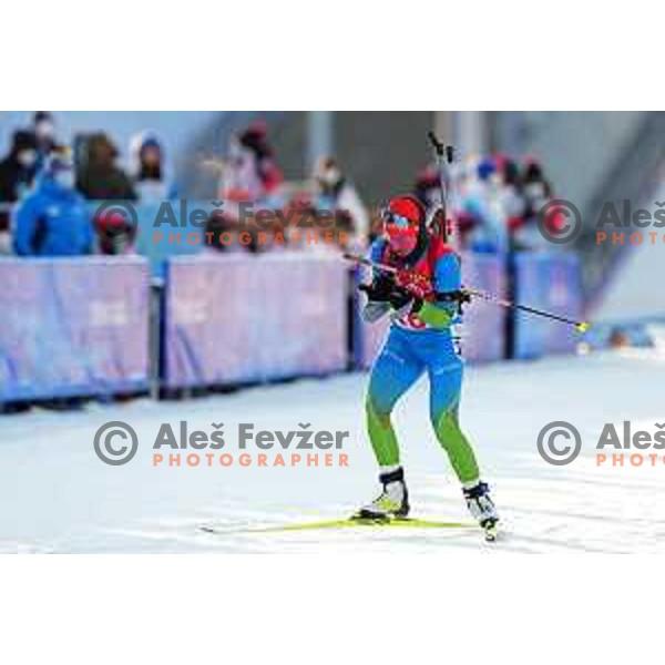 Polona Klemencic of Slovenia competes in Biathlon Mixed Relay 4x6 km in Zhangjiakou, Beijing 2022 Winter Olympic Games, China on February 5, 2022