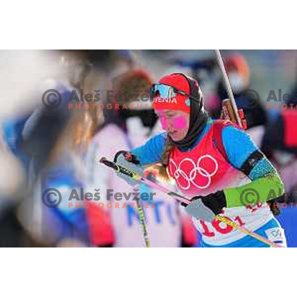 Polona Klemencic of Slovenia competes in Biathlon Mixed Relay 4x6 km in Zhangjiakou, Beijing 2022 Winter Olympic Games, China on February 5, 2022