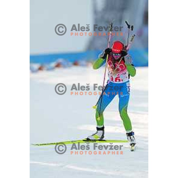 Polona Klemencic of Slovenia competes in Biathlon Mixed Relay 4x6 km in Zhangjiakou, Beijing 2022 Winter Olympic Games, China on February 5, 2022